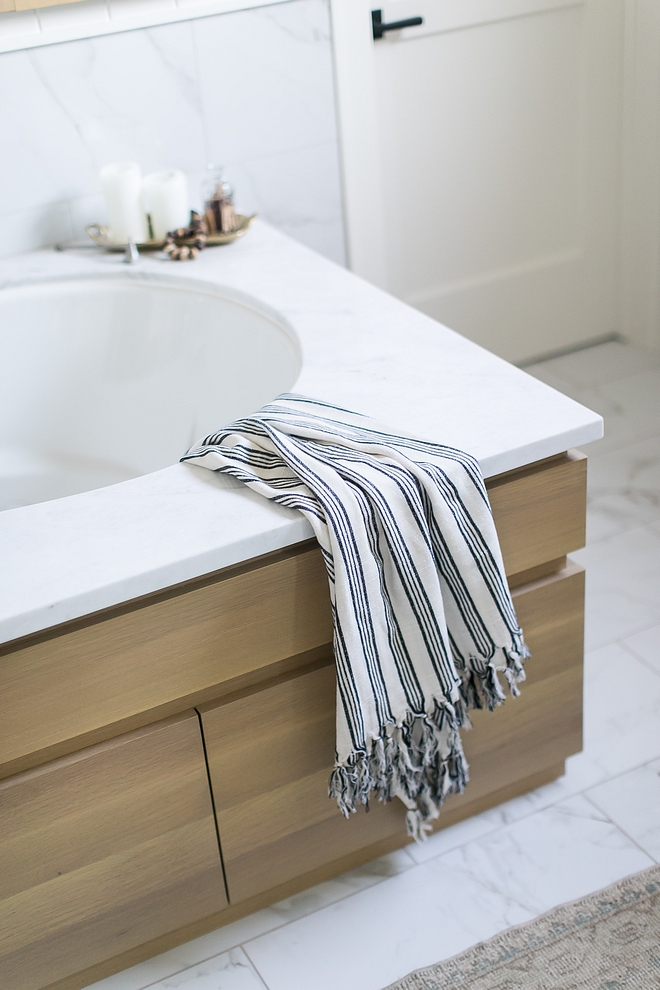 Master bath vanities and tub surround features White Oak millwork