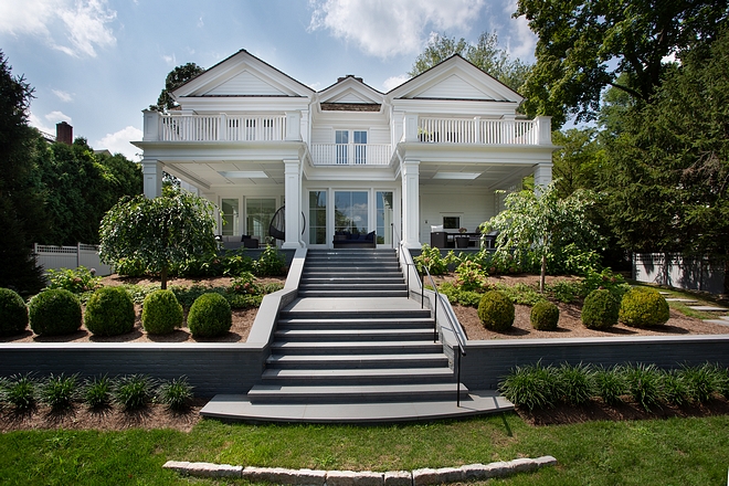 Rear view classic Hamptons house