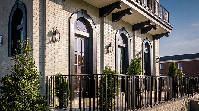 Brick siding is very popular right now but it's definitely a classic choice The exterior trim is painted in PPG Pitt-tech satin black #exteriorbrick #brick #siding #bricksiding #exteriortrim