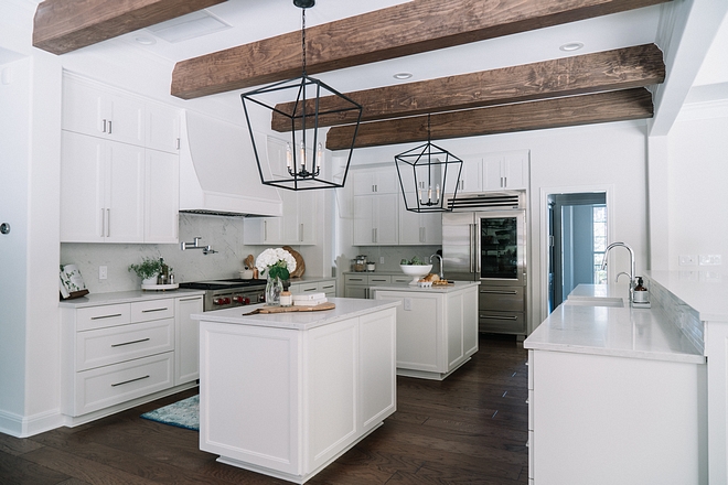 Kitchen with three islands The kitchen features two matching prep-islands and a long island with sink Kitchen with three kicthen islands #Kitchenthreeislands #kitchenislands #kitchenisland #triplekitchenisland 