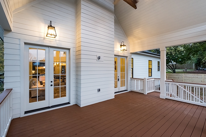 Back Porch pre-wired for a TV v with vaulted ceiling #backporch