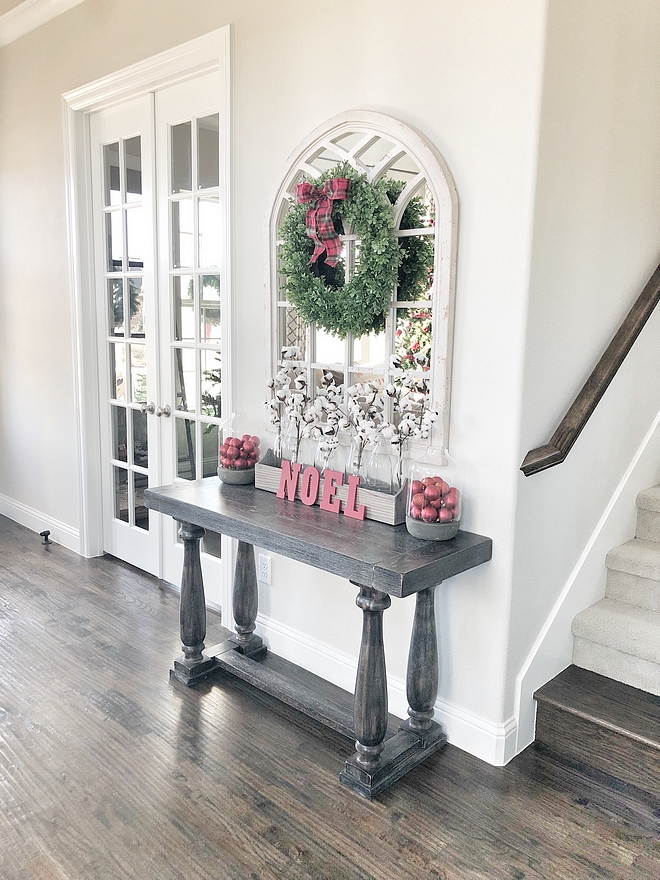 Christmas Console Table Decor Christmas Console Table Decor Wreath over mirror Christmas Console Table Decor Christmas Console Table Decor #ChristmasConsoleTable #ChristmasConsoleTableDecor