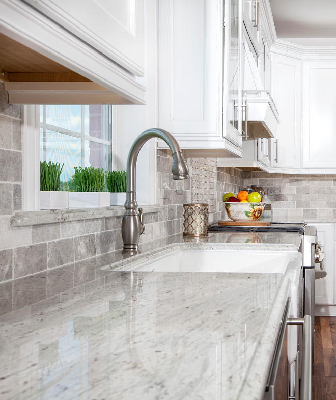 White Granite Countertop White Kitchen Countertop Granite River White #Whitegranite #Kitchen #Countertop #Granite #RiverWhiteGranite