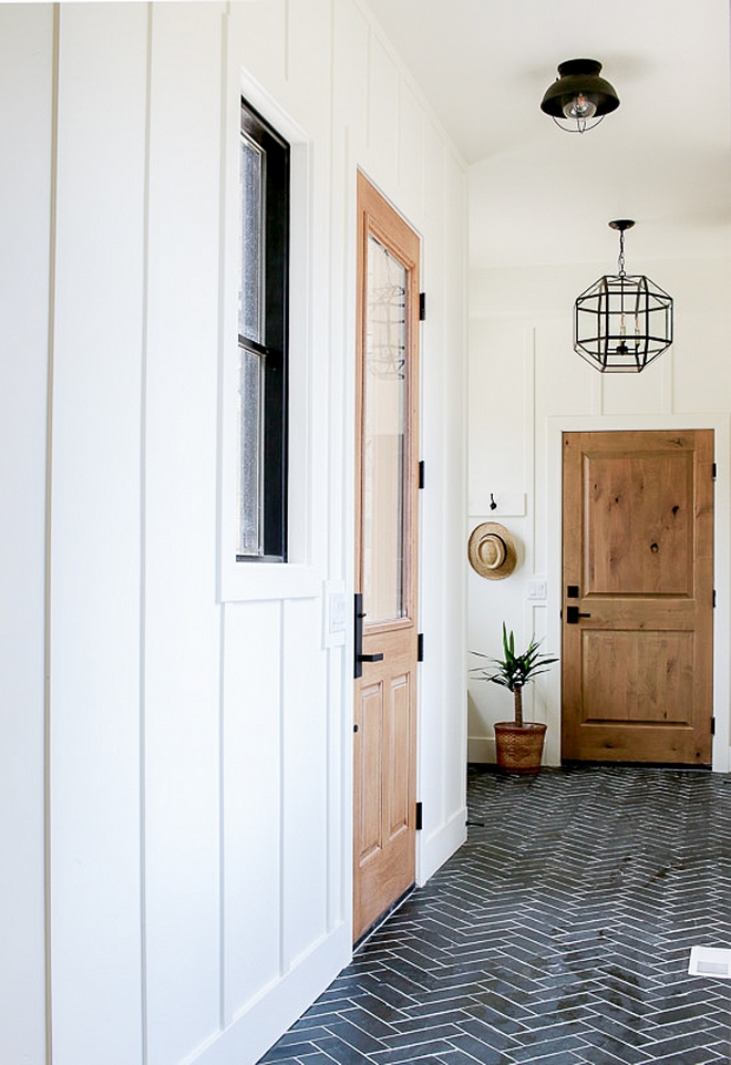 Mudroom Natural Slate Tile Herringbone Pattern Mudroom with Mudroom Natural Slate Tile Herringbone Pattern and board and batten wall paneling Mudroom Natural Slate Tile Herringbone Pattern #Mudroom #NaturalSlateTile #Herringbonetile #mudroomtile #boardandbatten