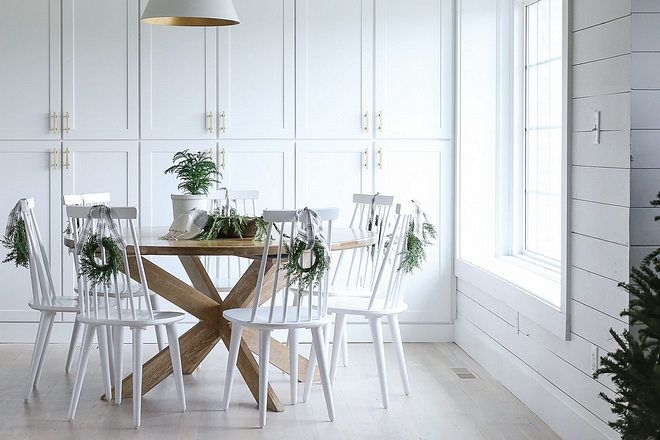 Breakfast Room off kitchen with floor-to-ceiling shaker-style cabinets Great idea instead of leaving a bare wall Breakfast Room off kitchen with floor-to-ceiling shaker-style cabinets #BreakfastRoom #shakerstylecabinets #cabinet #shakercabinet