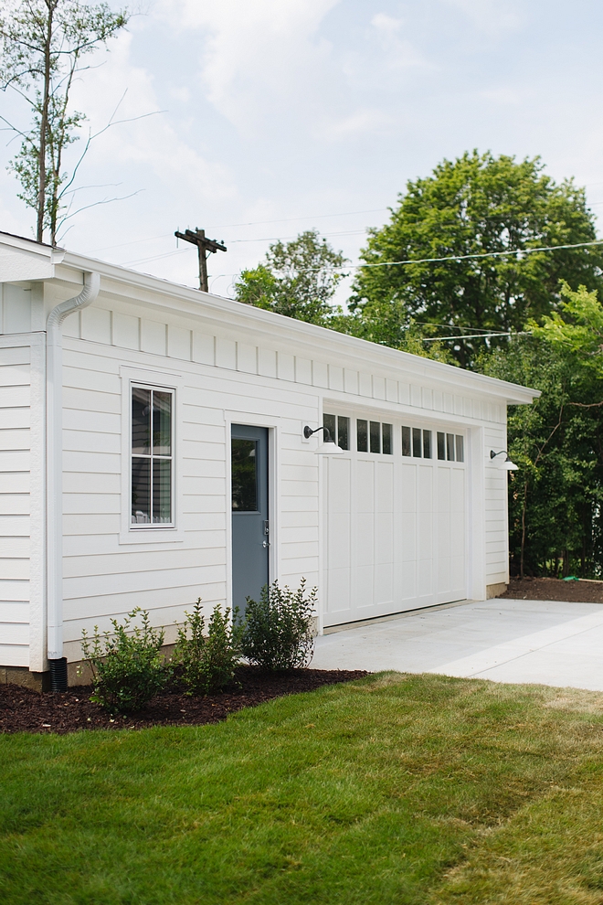 The garage paint color is Farrow and Ball All White