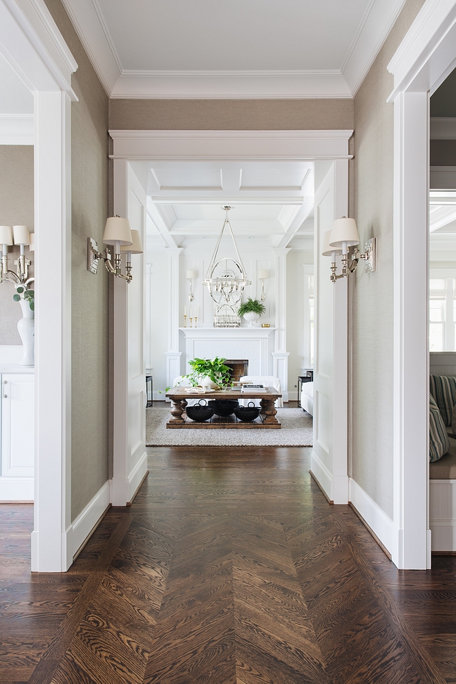 Herringbone wood floor design using Red Oak stained 50/50 Ebony and Espresso #hardwoodflooring #hardwoodfloor #RedOak #RedOakhardwood #herringbone #herringbonehardwood #herringbonehardwoodflooring