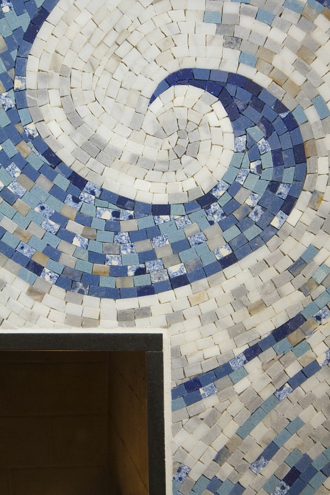 Fireplace Mosaic Tile Ann Sacks Tile and Stone Custom wave mosaic