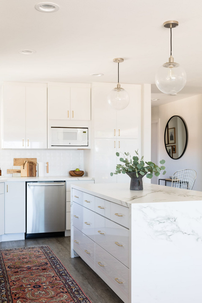 Marble Waterfall edge kitchen island Marble Waterfall edge kitchen island with igh Gloss cabinets Marble Waterfall edge kitchen island design ideas Marble Waterfall edge kitchen island #MarbleWaterfalledgekitchenisland #Waterfalledgekitchenisland