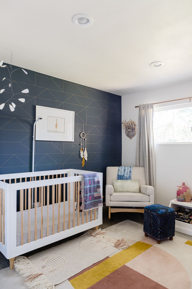 Mid-century Modern Nursery I knew I wanted to create a space that was not too pink and not too girly. I knew that I would be spending a lot of time at night in there, so I wanted the color palette to be soothing #Midcenturynursery #ModernNursery
