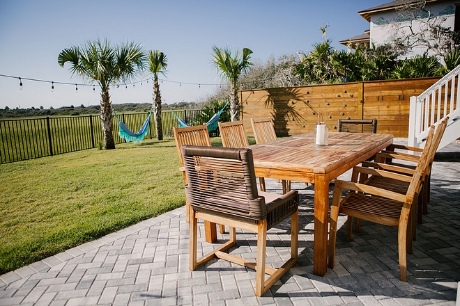Back patio with Teak furniture