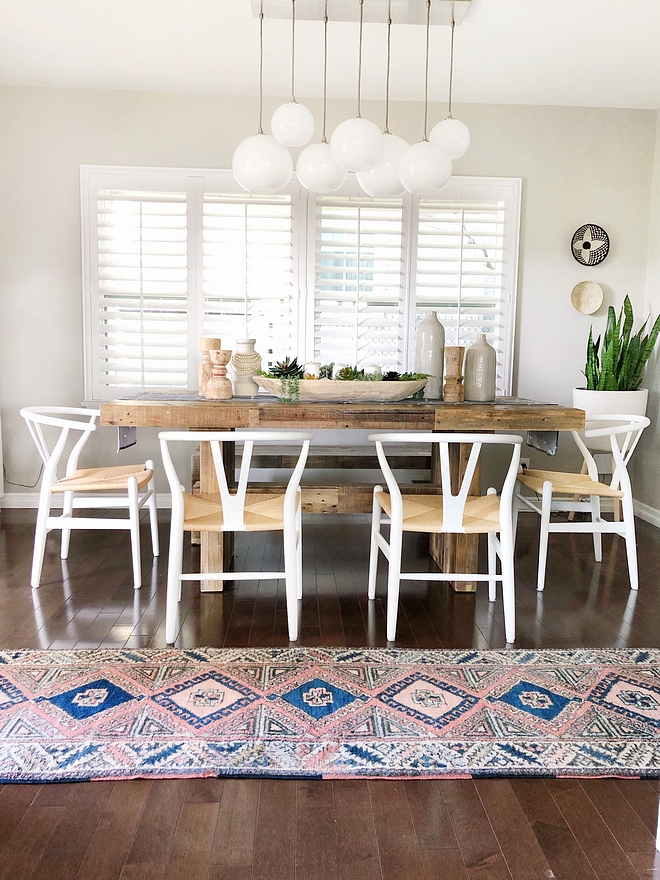 Rustic dining table Chunky wood dining table I love earthy elements and this rustic dining table is the perfect combination of form and function #rusticdiningtable #reclaimedwooddiningtable #chunkydiningtable