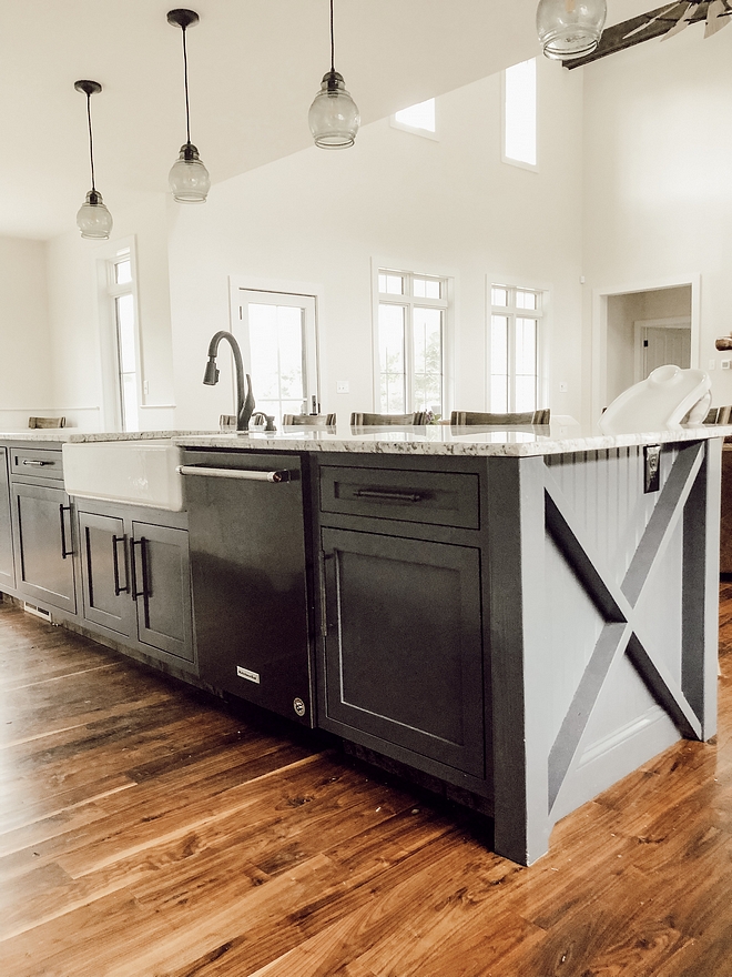 Kitchen island with sink and dishwasher layout