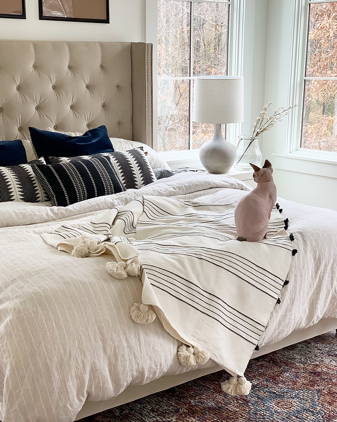 We wanted our bedroom to feel calm and serene #masterbedroom #sereneinteriors #serenebedroom