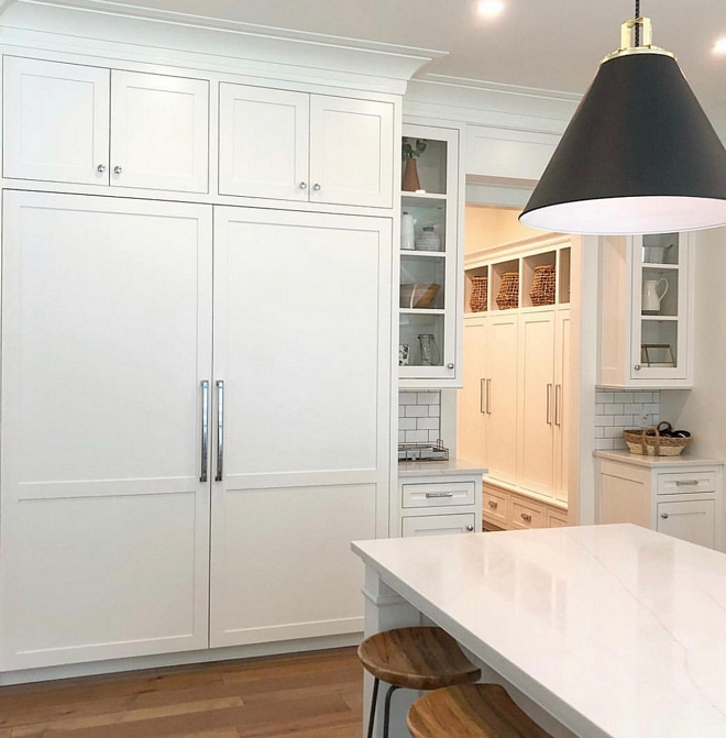 Paneled Refrigerator We chose to hide our fridge and freezer with a panel, making everything look like cabinetry #PaneledRefrigerator #paneledappliances #kitchen #kitchenappliances