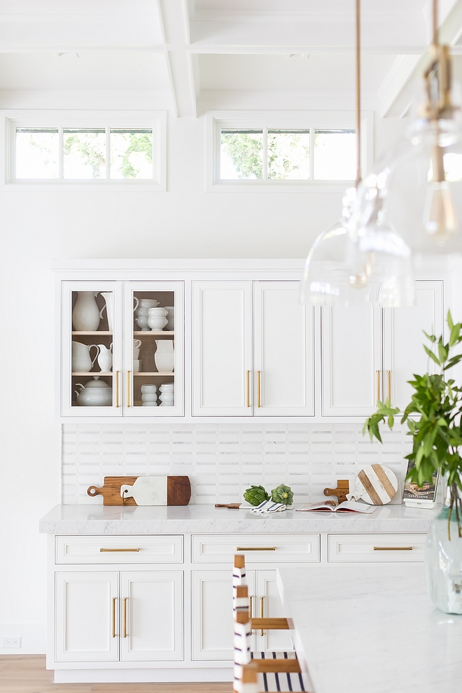 Kitchen Buffet Cabinet This custom buffet cabinet is set apart from the main cooking areas of the kitchen, but adjacent to the dining room and serves as a butler's pantry when entertaining Custom Kitchen Buffet Cabinet Kitchen Buffet Cabinet Ideas Kitchen Buffet Cabinet Design #Kitchen #KitchenBuffet #Cabinet