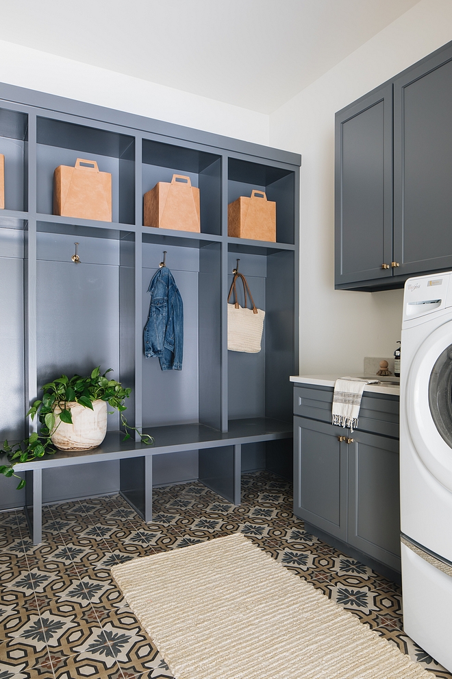 Mudroom Cabinetry and Built in lockers are painted in Charcoal Slate by Benjamin Moore Paint Color Mudroom Cabinetry and Built in lockers are painted in Charcoal Slate by Benjamin Moore Mudroom Cabinetry and Built in lockers are painted in Charcoal Slate by Benjamin Moore #Mudroom #Cabinetry #Builtinlockers #CharcoalSlate #BenjaminMoore