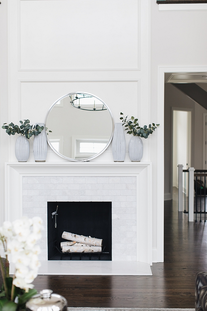 Fireplace Simplicity and symmetry enhances this timeless fireplace #Fireplace #symmetry #fireplacesymmetry