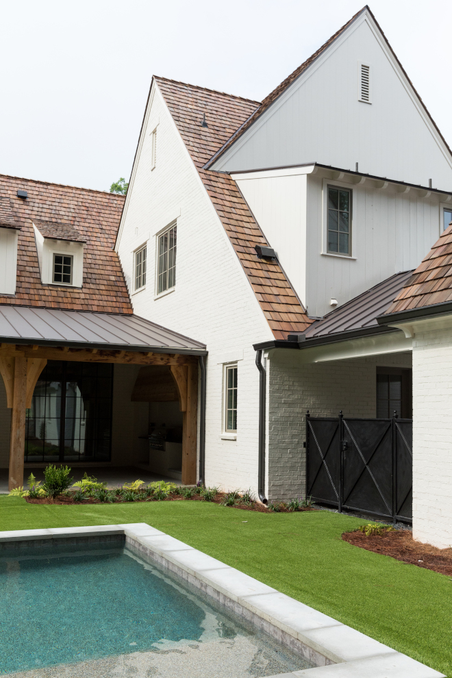 Cedar Shingle Roof with Benjamin Moore OC-13 Soft Chamois brick exterior Cedar Shingle Roof with Benjamin Moore OC-13 Soft Chamois brick exterior Cedar Shingle Roof with Benjamin Moore OC-13 Soft Chamois brick exterior #CedarRoof #BenjaminMooreOC13SoftChamois #brick #exterior