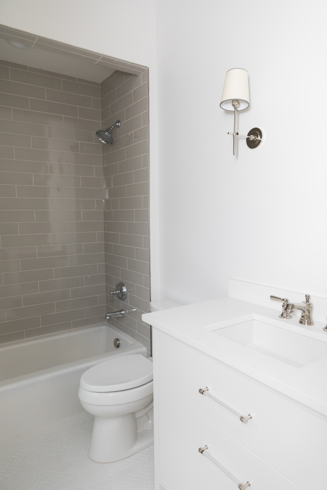 Guest Bathroom with grey subway tile
