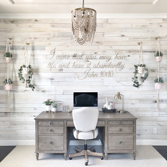 Whitewashed shiplap I recently completed a makeover in my study by adding white washed wall boards to a focal wall and I love how the transformation turned out It makes the room so bright and open Whitewashed shiplap Whitewashed shiplap #Whitewashedshiplap
