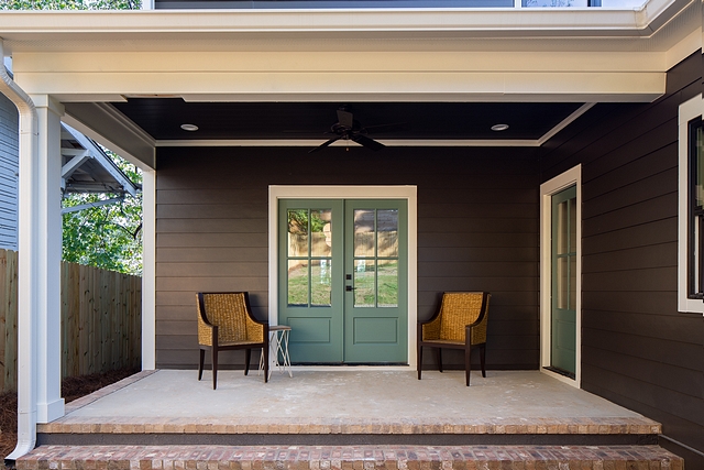 Green front door