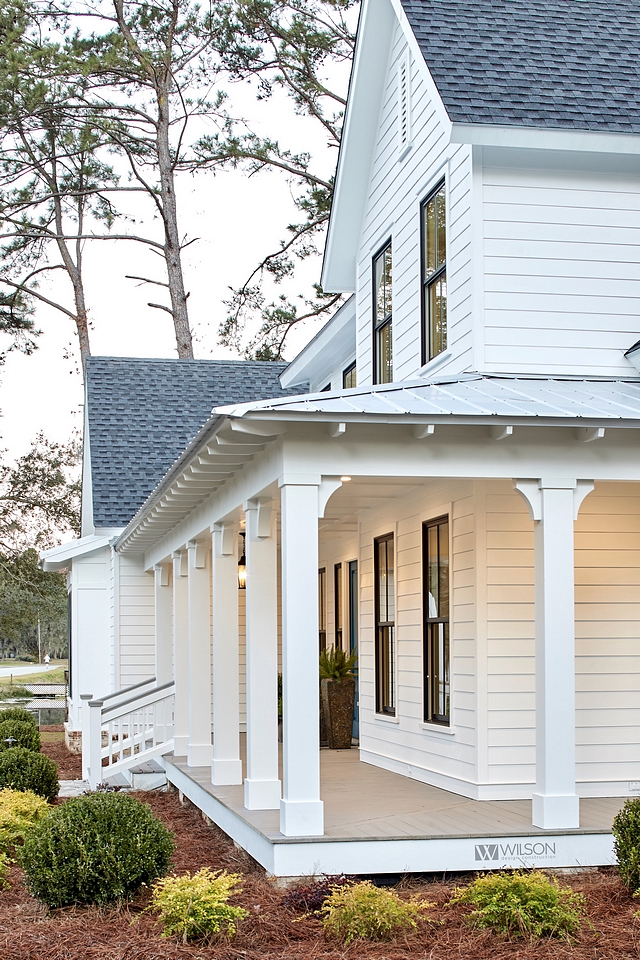 White Siding White home White Farmhouse White exterior Siding is James Hardie, Plank & Trim, Smooth Paint color is Sherwin Williams SW 7004 Snowbound in satin #WhiteSiding #Whitehome #WhiteFarmhouse #Whiteexterior #Siding #JamesHardie #SherwinWilliamsSW7004Snowbound