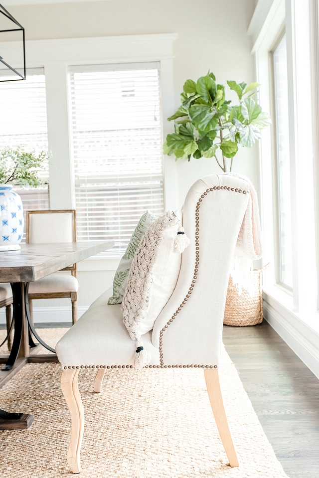 Dining room Banquette Settee I always wanted to have a large banquette in our dinning room for casual gathering and to allow for my seating Dining room Banquette Settee #Diningroom #Banquette #Settee