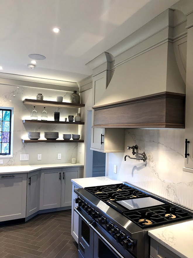 Benjamin Moore Barely There Grey cabinets in Benjamin Moore Barely There with Rift Oak accents White kitchen cabinet Benjamin Moore Barely There with Rift Oak accents White kitchen cabinet Benjamin Moore Barely There with Rift Oak accents #greykitchencabinet #BenjamiMoore #BenjaminMooreBarelyThere #RiftOak