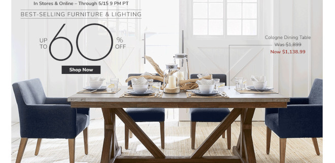 Pottery Barn Furniture Sale