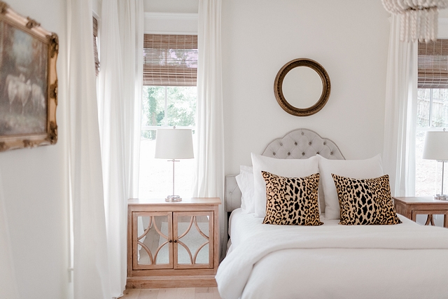 I went completely neutral in our bedroom I count leopard as a neutral I wanted it to be a calming retreat where we would truly feel relaxed #neutralbedroom #leopardpillow #neutrals