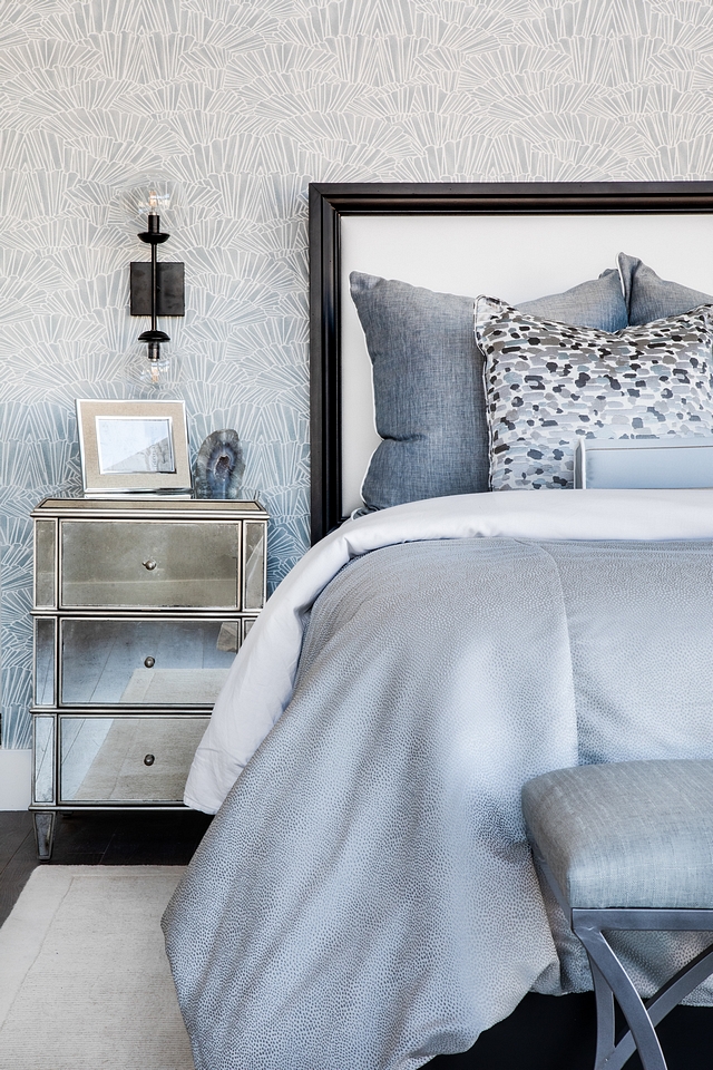 Bedroom wallpaper Fabricut Grimaud Wallpaper Accent wall with wallpaper in bedroom #bedroom #wallpaper