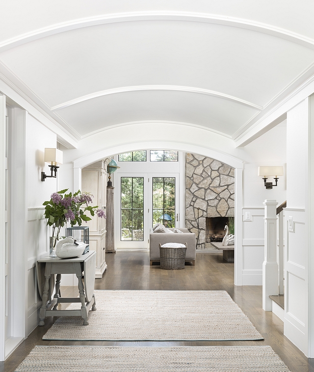 Barrel Vault Ceiling We started the foyer with a barrel vaulted to give a boat cabin feel We added round archways to compliment the barrel vault Barrel Vault Ceiling Foyer Barrel Vault Ceiling #BarrelVaultCeiling #Foyer #Barrelceiling #VaultCeiling