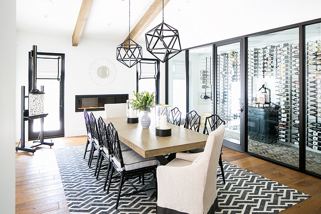 Glass enclosed wine cellar Dining room with Glass enclosed wine cellar Glass enclosed wine cellar #Glassenclosedwinecellar #winecellar #diningroom #homedecor #interiors #interiordesign