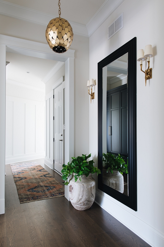Foyer The full length mirror and gold fixtures really make this foyer area sophisticated and chic Foyer Entry Mirror Foyer Entry Mirror #Foyer #Entry #Mirror