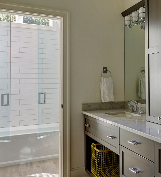 Countertop Carrara Grigio natural quartz with an eased edge and 4" backsplash #countertop #CarraraGrigio #quartz