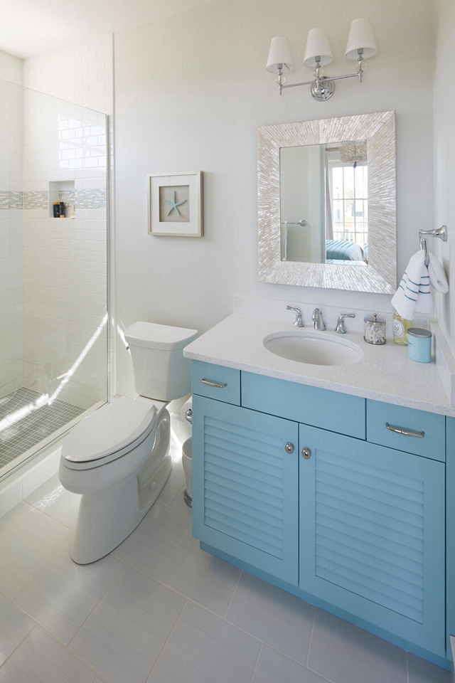 Bathroom vanity with louvered doors Bathroom blue vanity with louvered doors #Bathroom #vanity #louvereddoorvanity