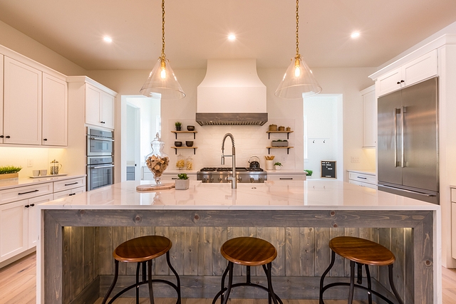 Custom Wood Plank Kitchen island 