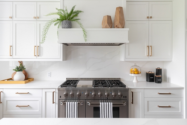 Kitchen Hood I love the shelf above the hood vent! We opted against open shelving so building our hood vent this way allowed me the option to still do some shelf styling #kitchenhood #mantel #hoodmantel