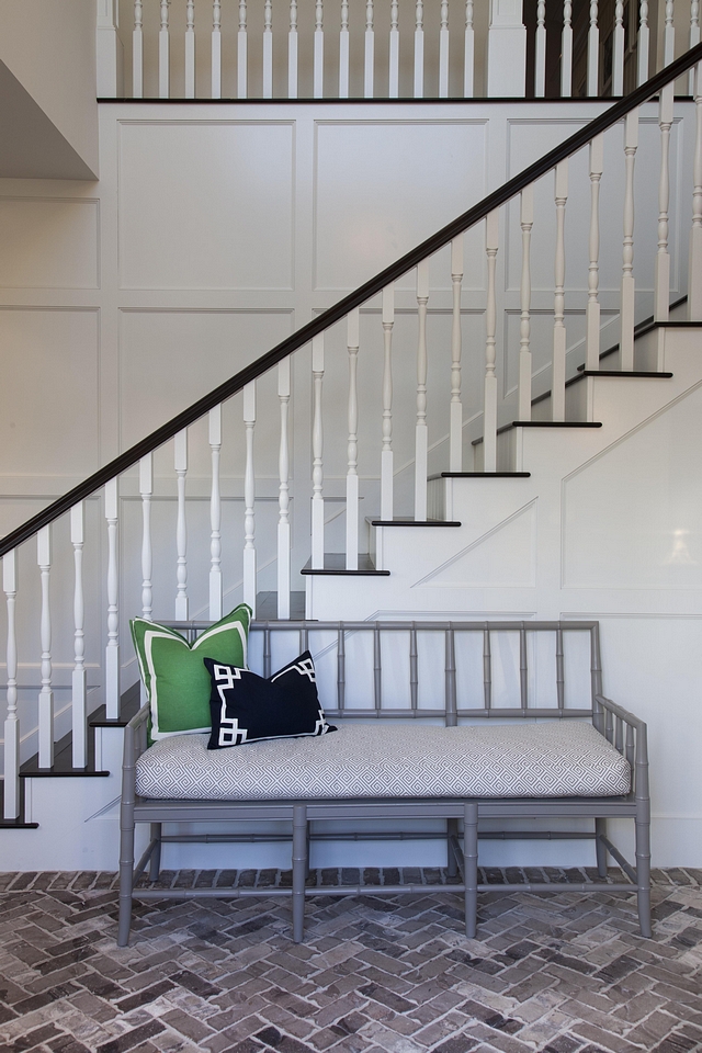 Foyer Bench Grey faux bamboo bench Foyer bench ideas Foyer Bench grey bamboo bench #FoyerBench