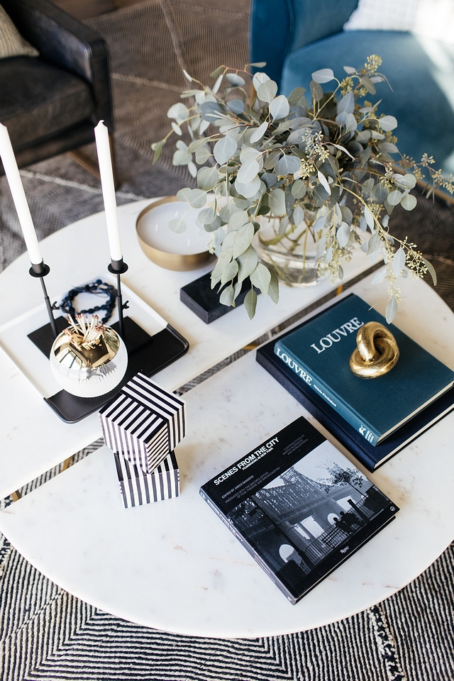 white marble brass Coffee Table