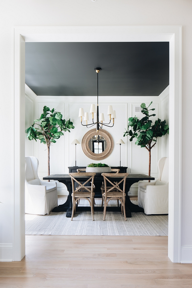 Black and white dining room