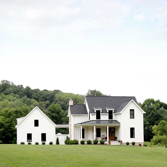 Top 5 White Modern Farmhouse Exteriors, Modern Farmhouse Front Landscaping