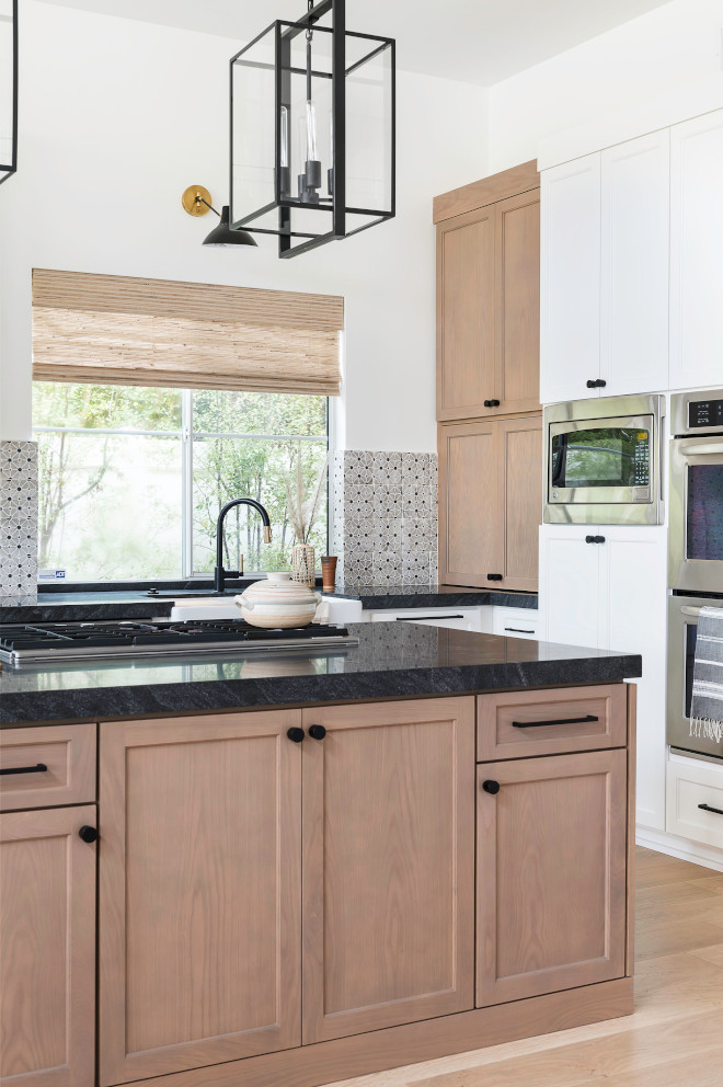 Wood Stained And Painted Cabinets