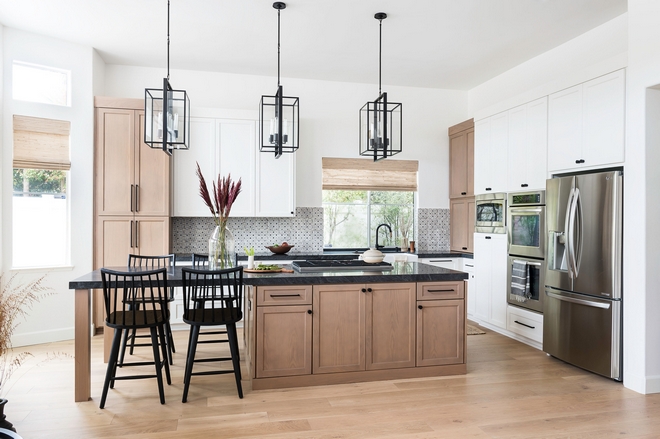 Kitchen Trend Wood Stained And Painted, What Is The Best Stain Color For Kitchen Cabinets