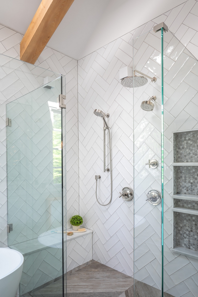 Black White Modern Farmhouse Bathroom, Modern Farmhouse Tile Ideas