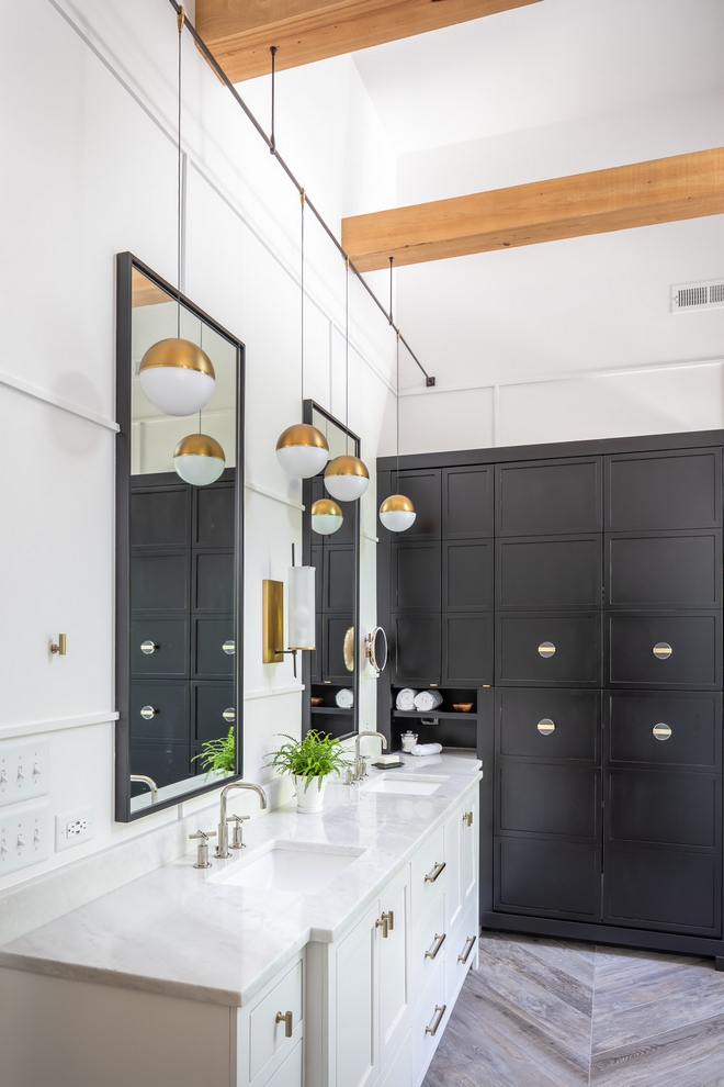 Modern Farmhouse Bathroom Ideas Black And White for Simple Design