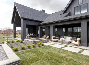 Black Modern Farmhouse with Black & White Interiors - Home Bunch ...