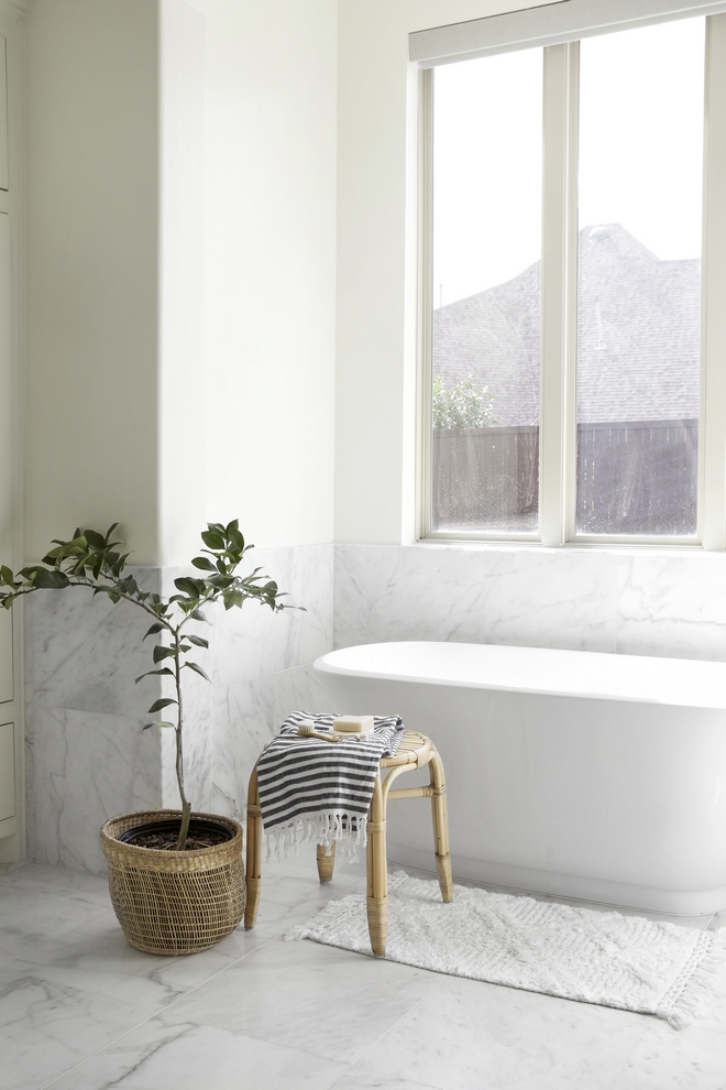 Bathroom Tile Wainscoting 24x24 Carrara Marble Tile
