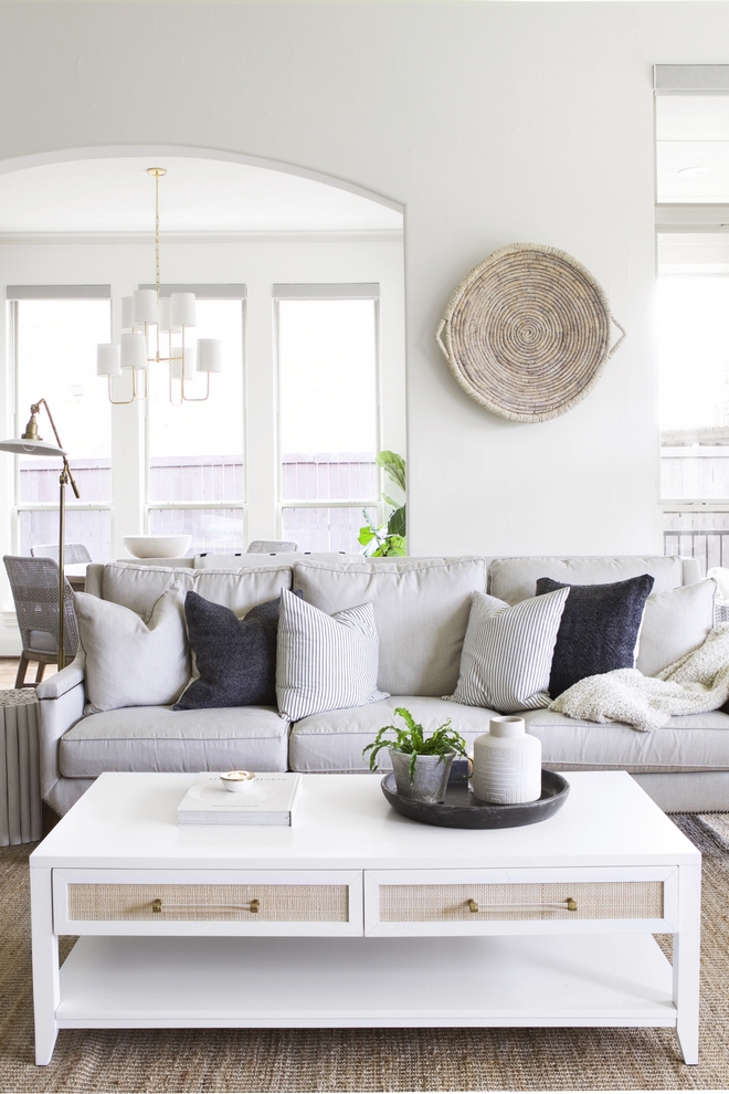 White Coffee Table with shelf storage and drawers